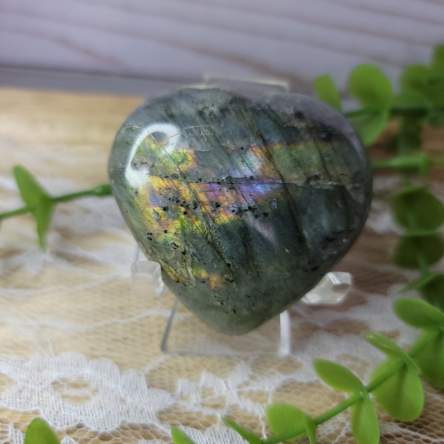 Labradorite Heart
