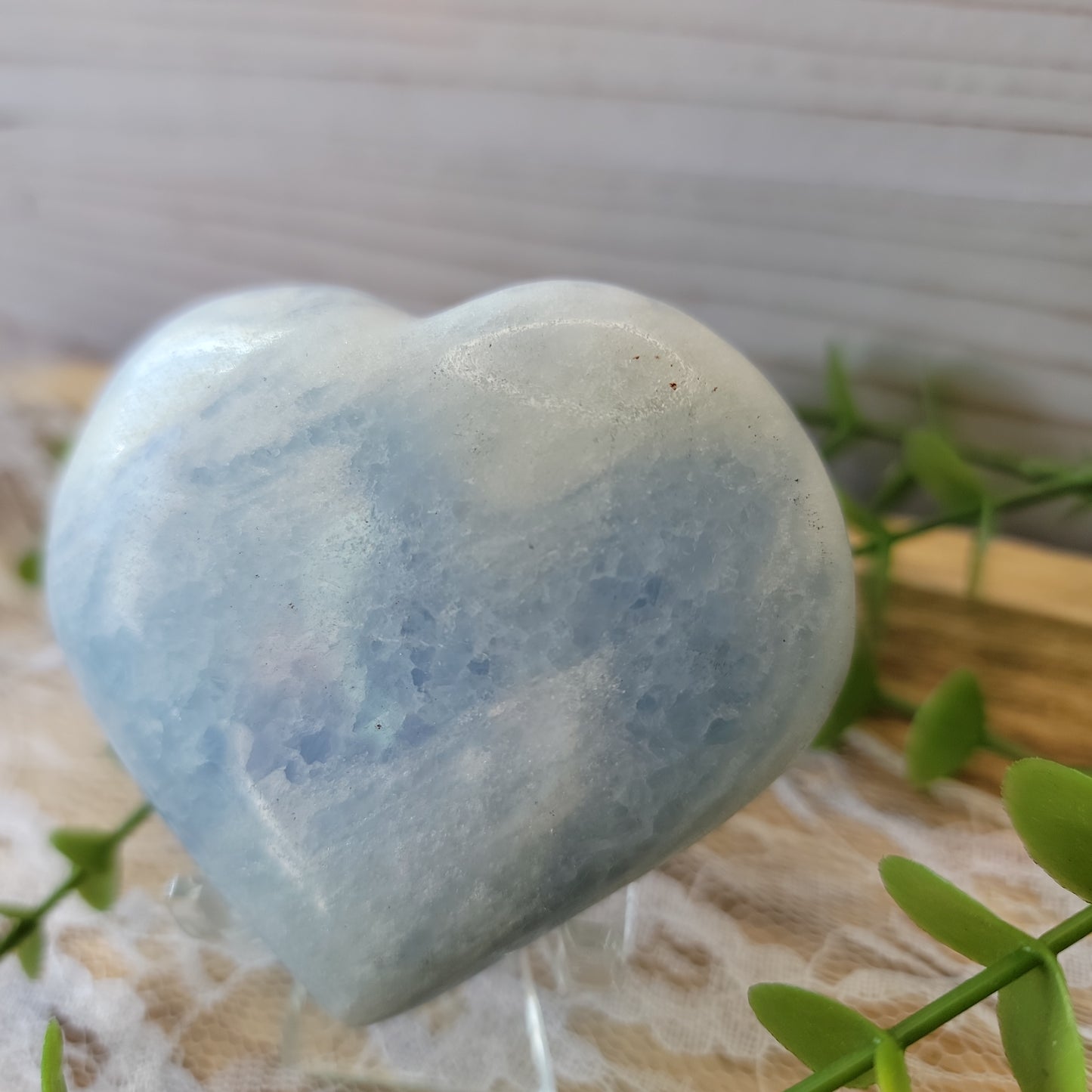 Blue Calcite Heart