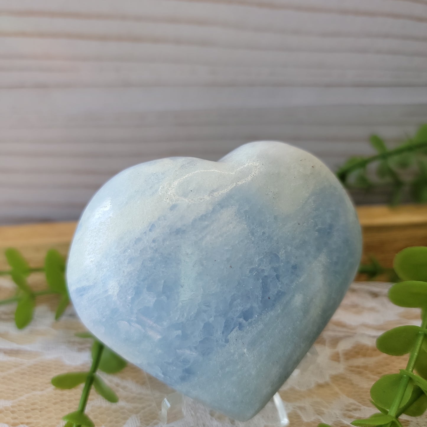 Blue Calcite Heart