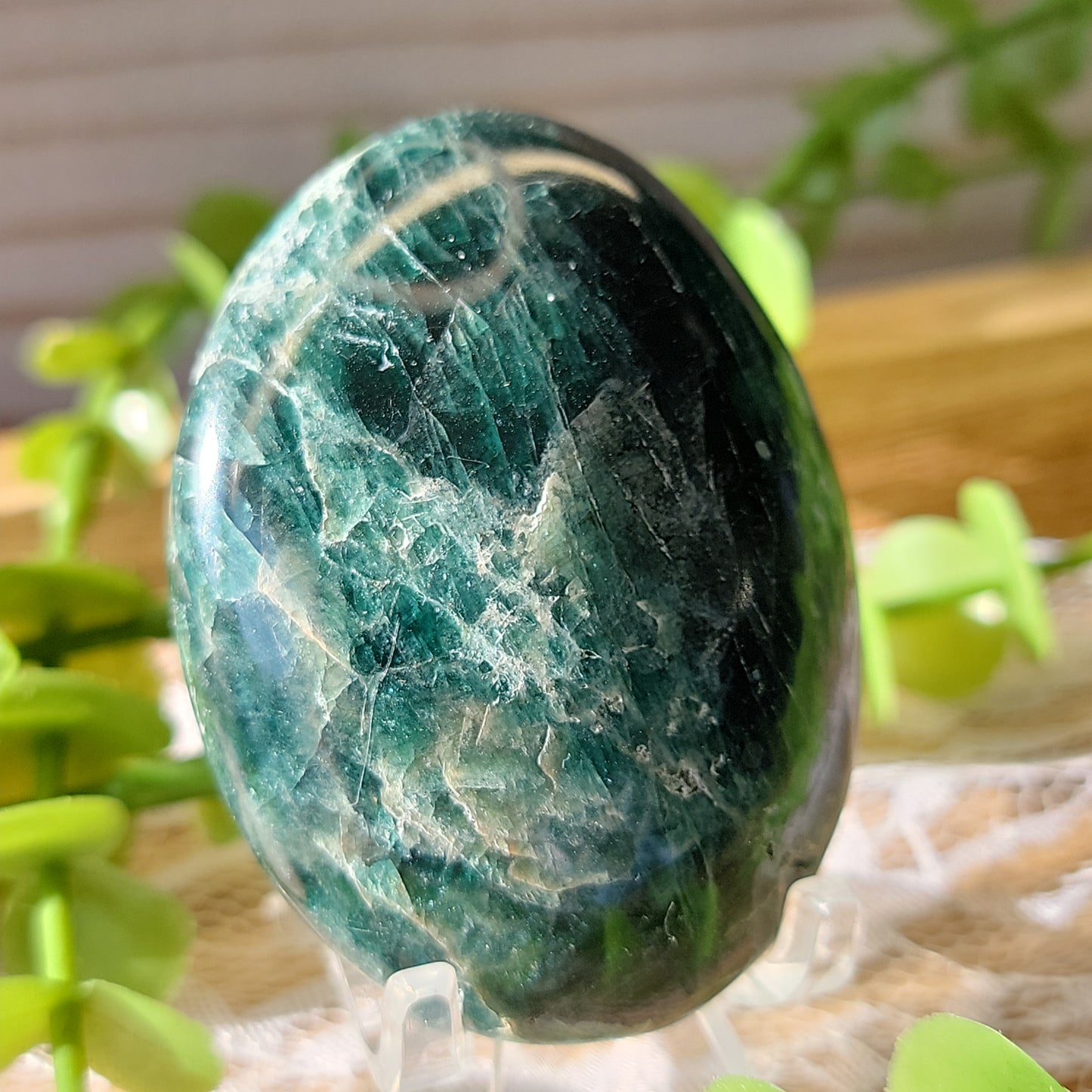Blue Apatite Palm Stone