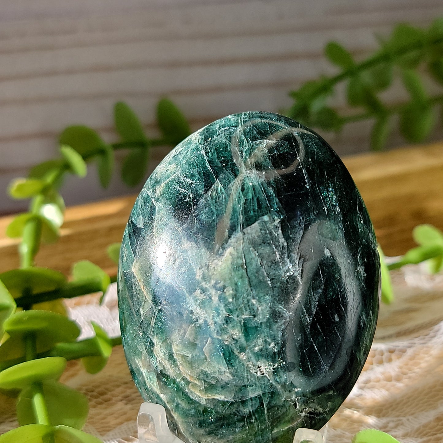 Blue Apatite Palm Stone