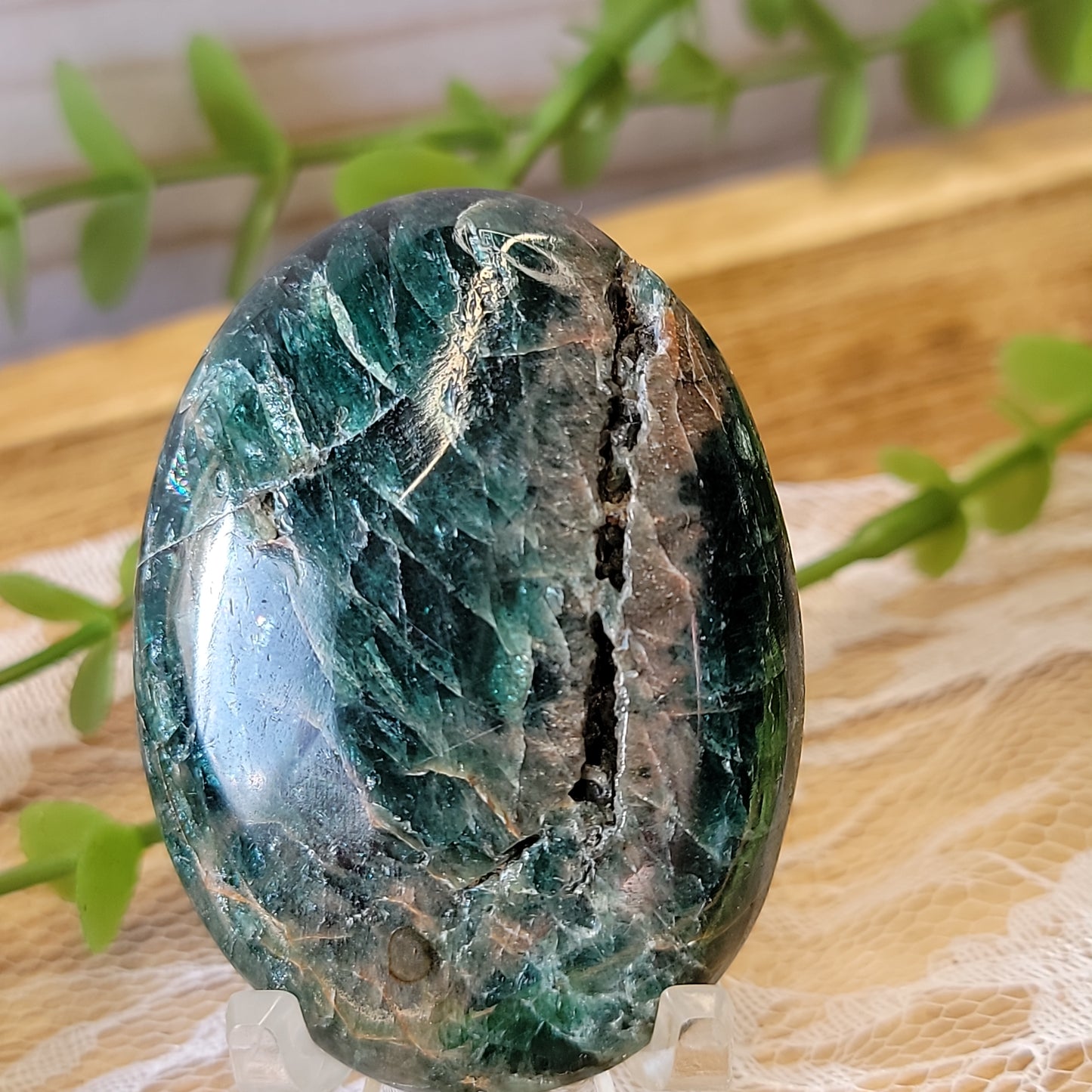 Blue Apatite Palm Stone w