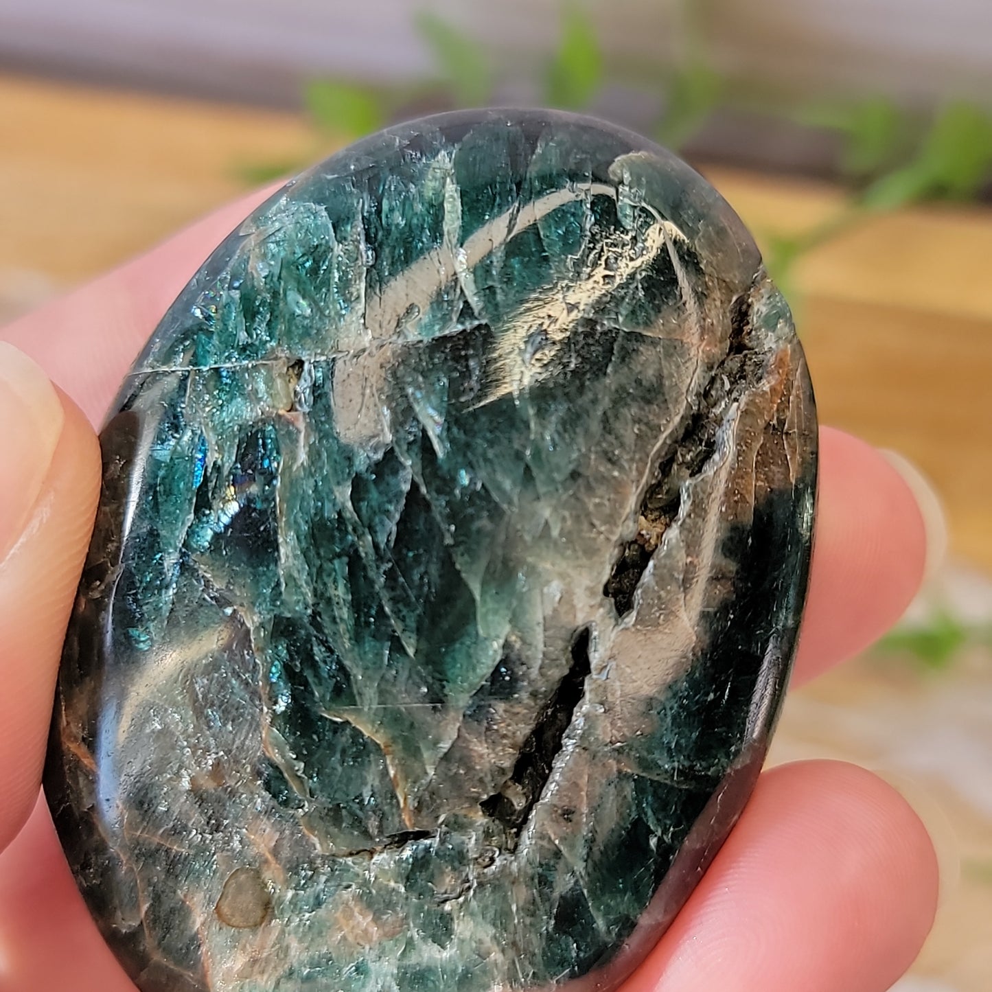 Blue Apatite Palm Stone w