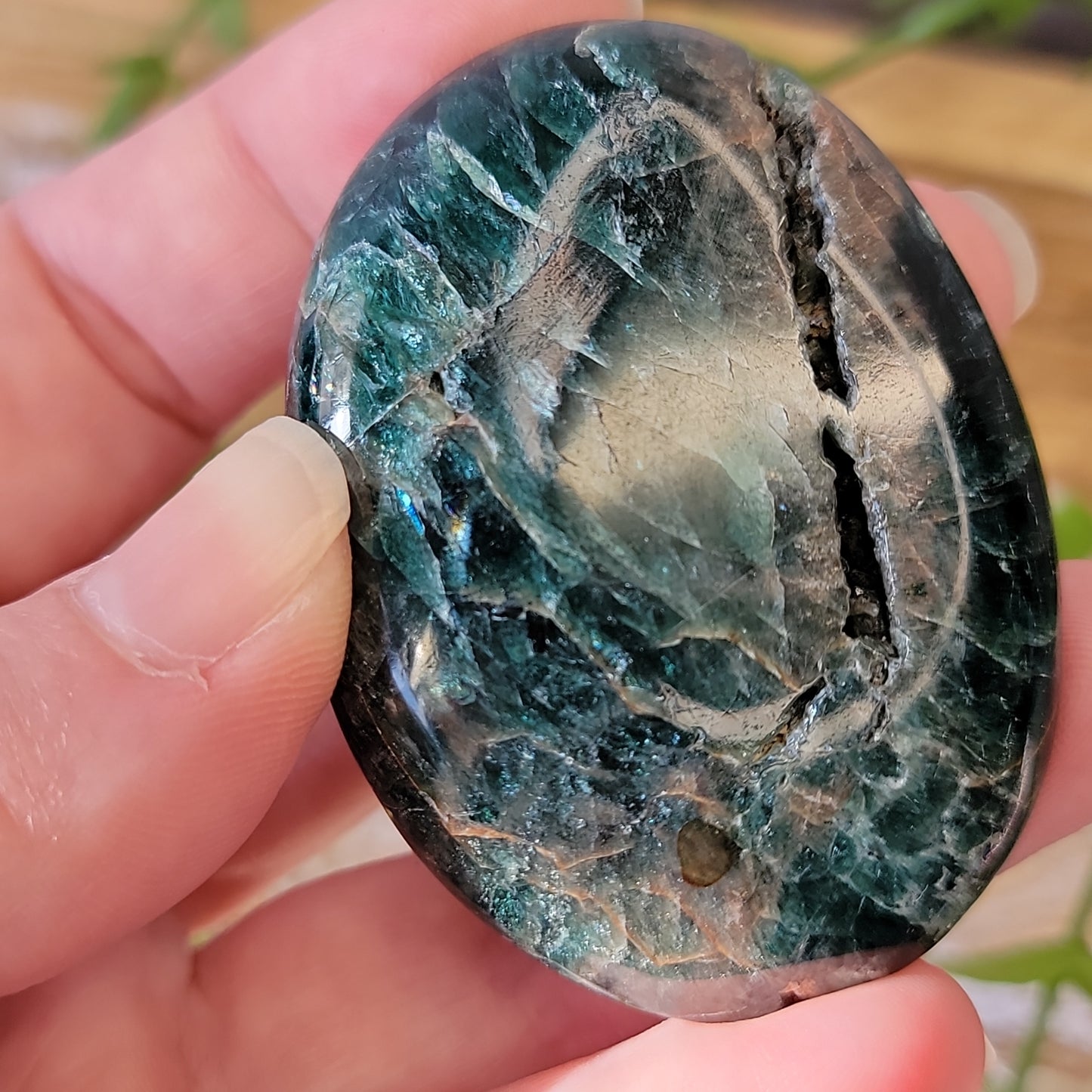 Blue Apatite Palm Stone w
