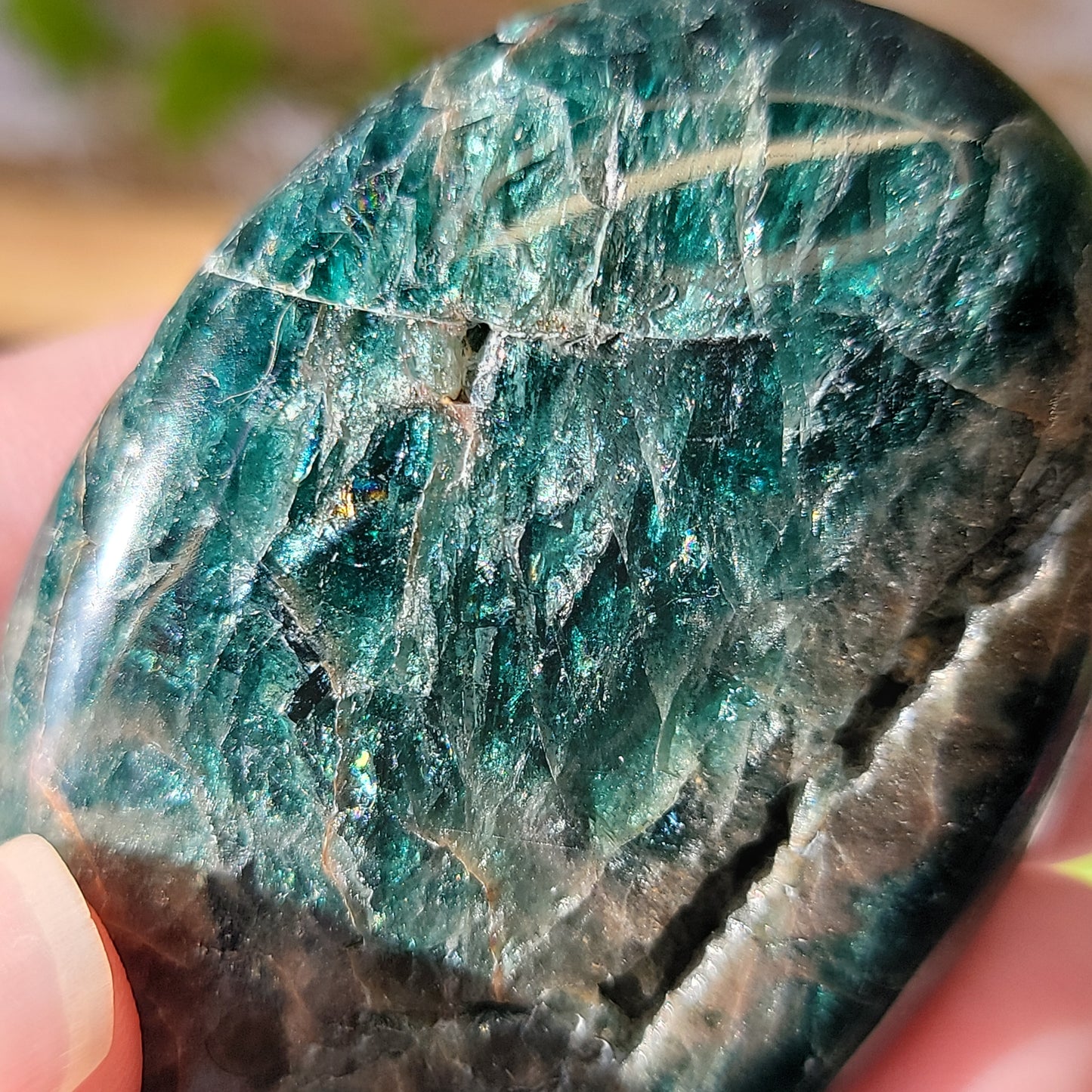 Blue Apatite Palm Stone w