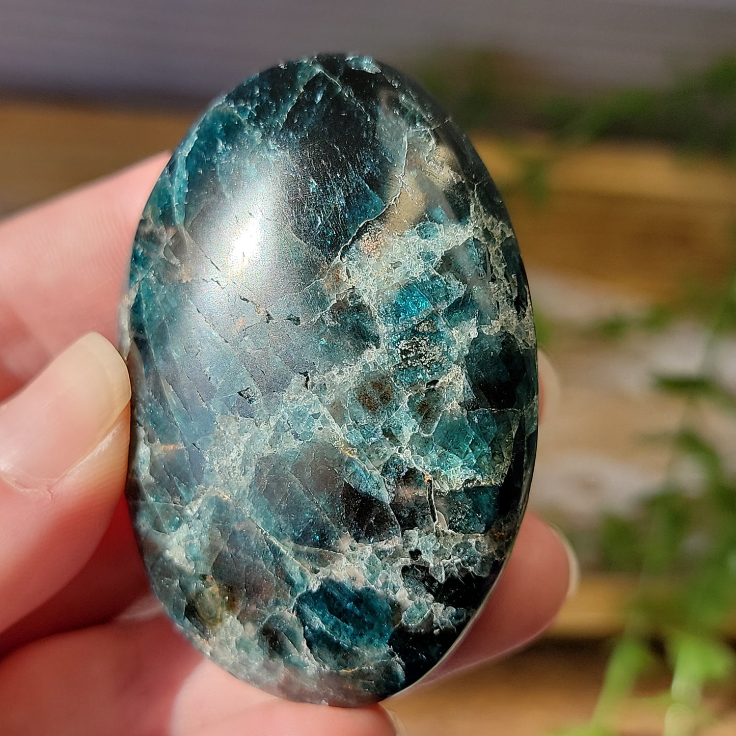 Blue Apatite Palm Stone