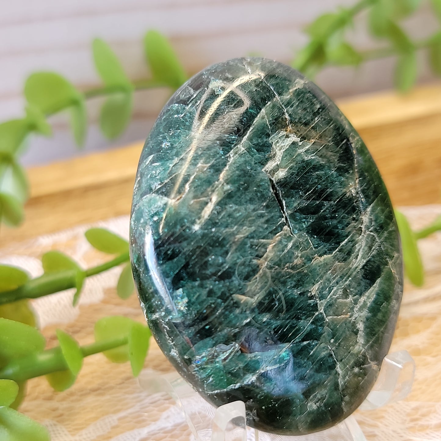 Blue Apatite Palm Stone