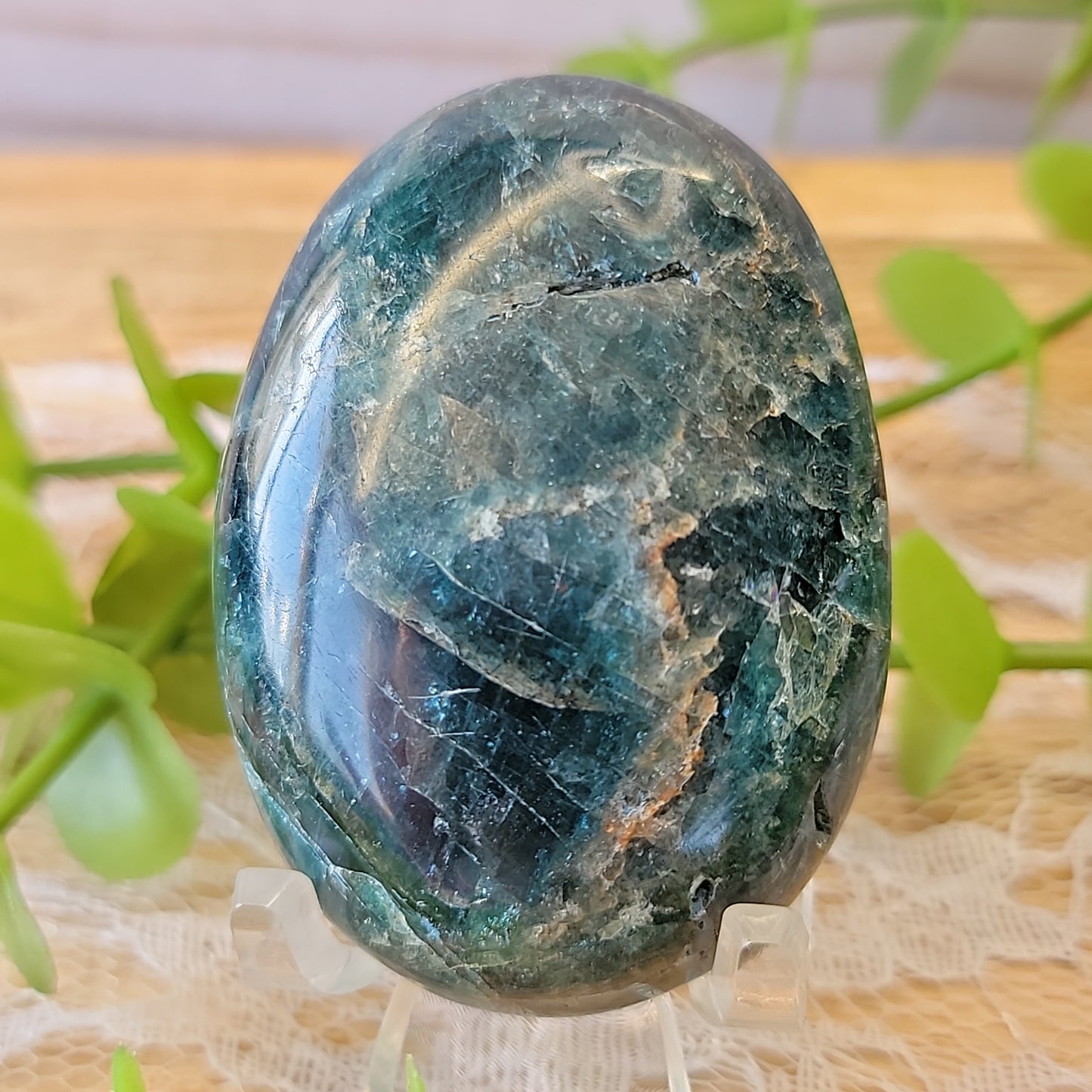 Blue Apatite Palm Stone