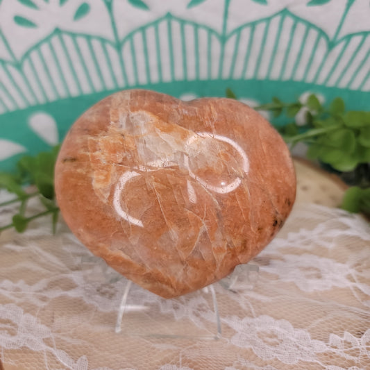 Peach  Moonstone Heart