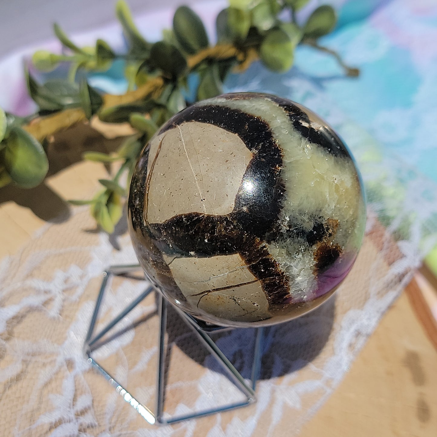 Septarian Sphere A (UV Reactive)