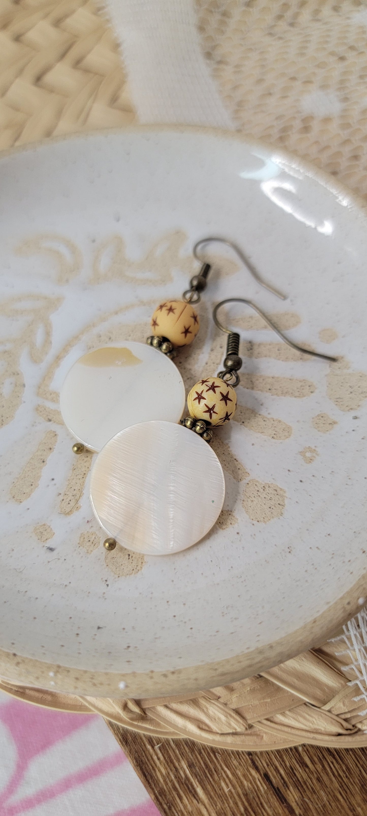 Mother of Pearl coin dangles