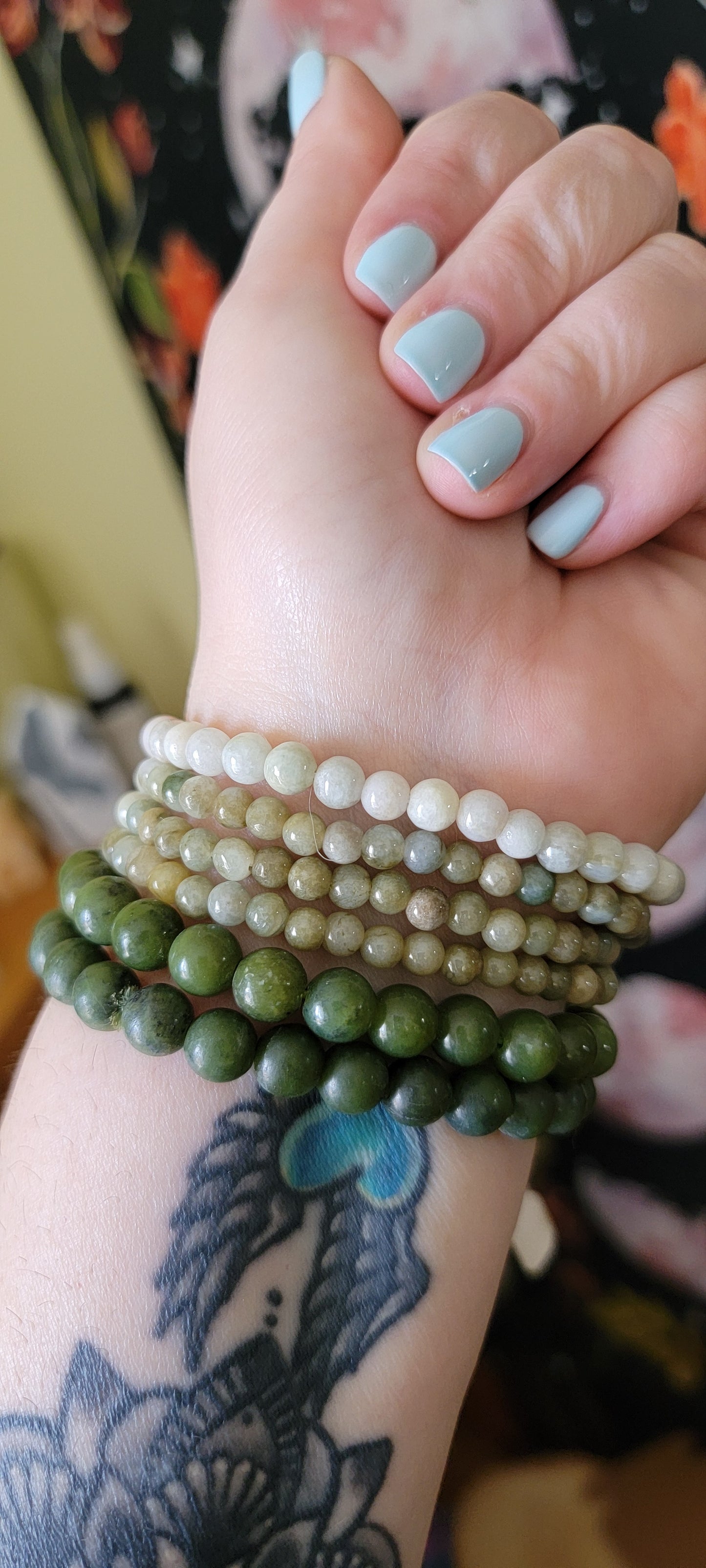 Jade Stretch Bracelet 8mm/6mm