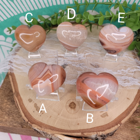 Banded Carnelian Hearts