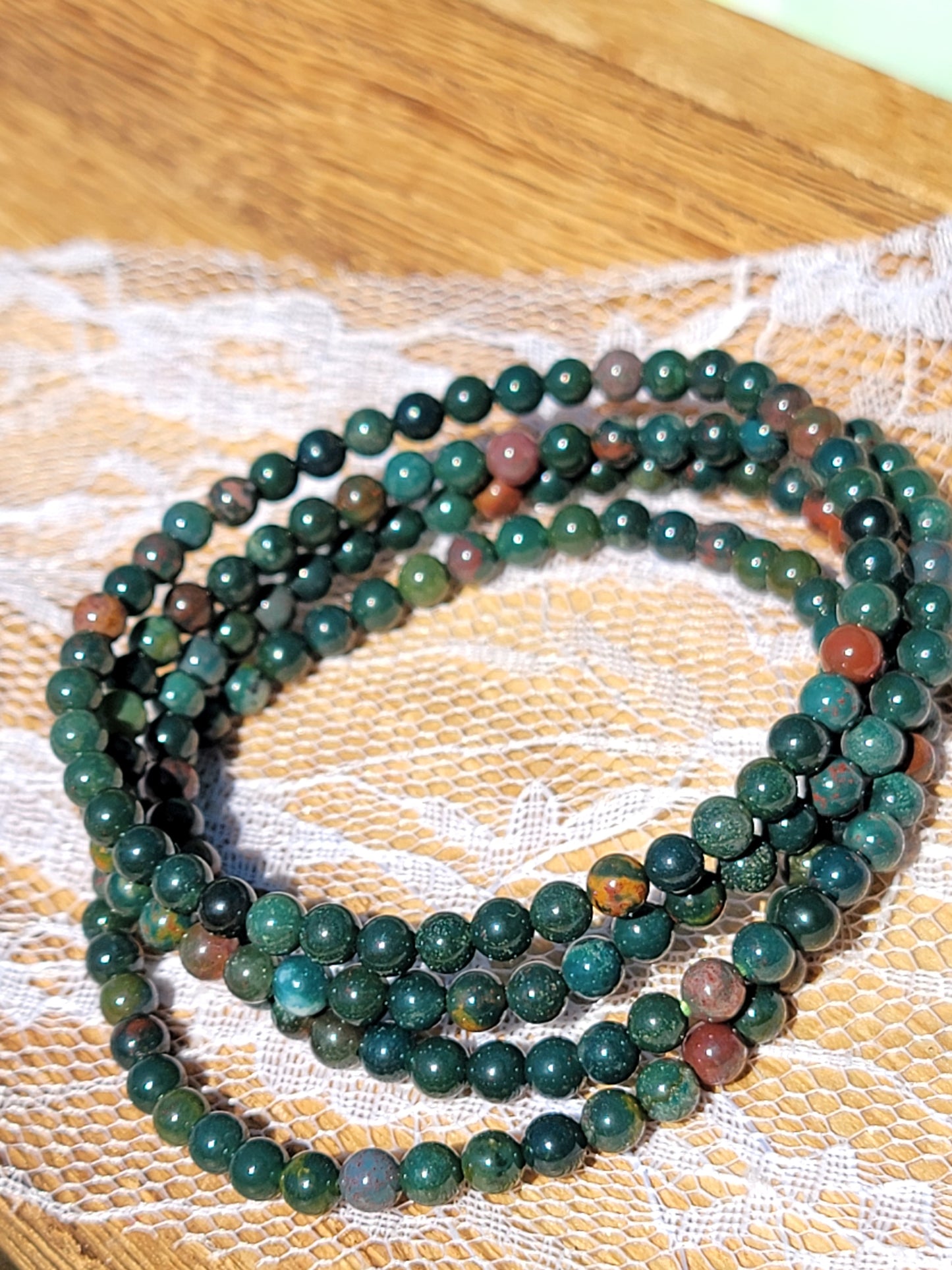 Blood Stone Stretchy Bracelet