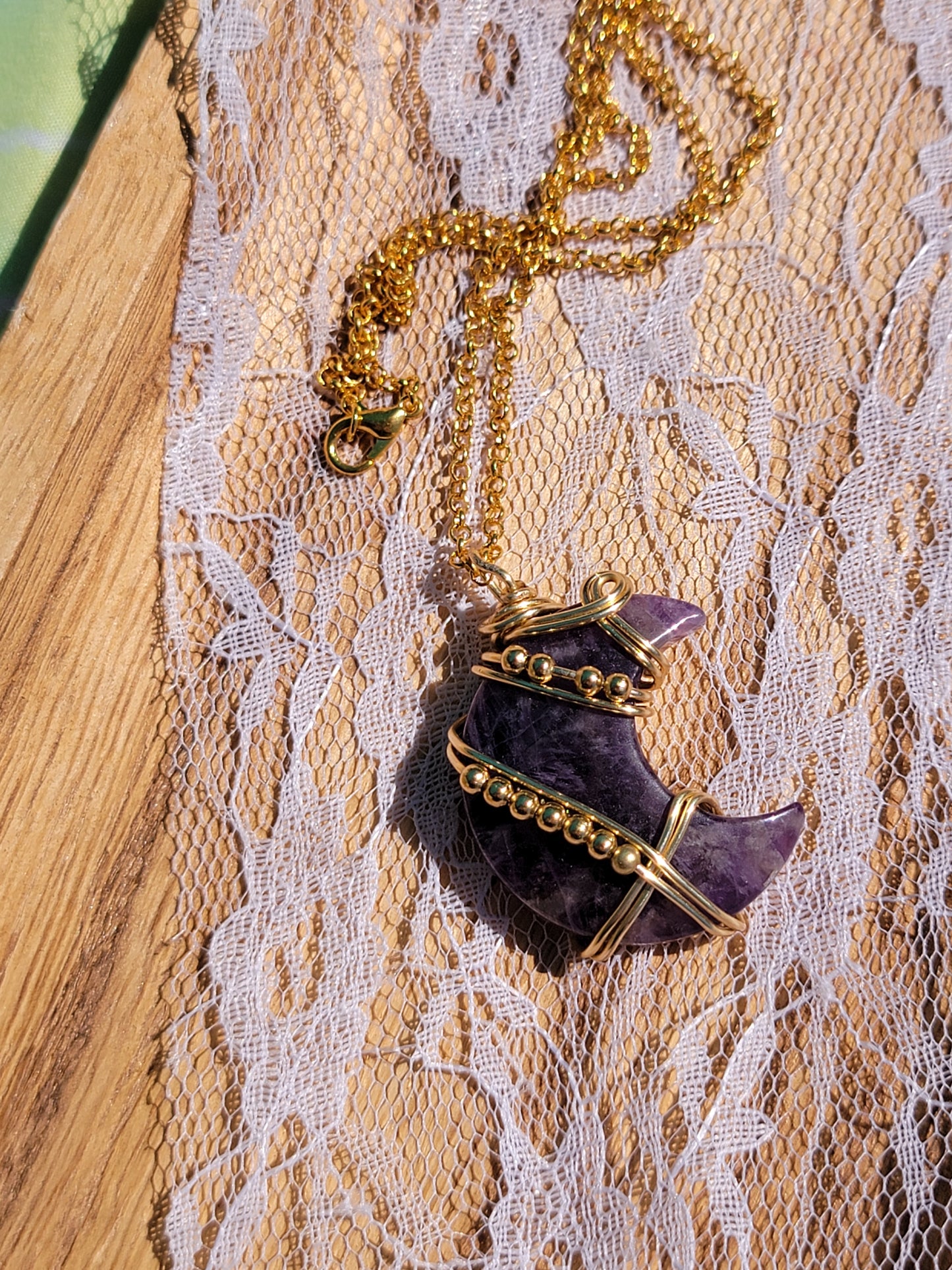 Amethyst Cresent pendant