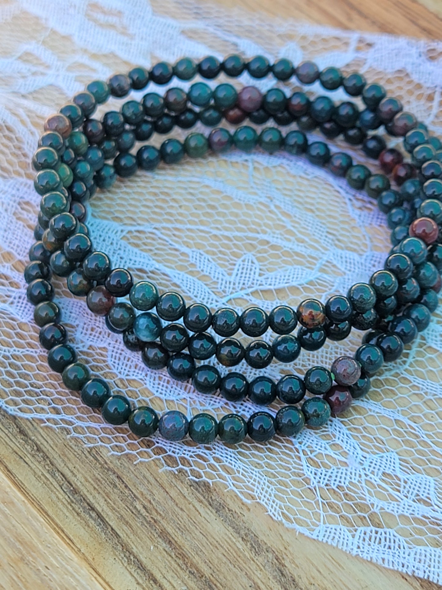 Blood Stone Stretchy Bracelet
