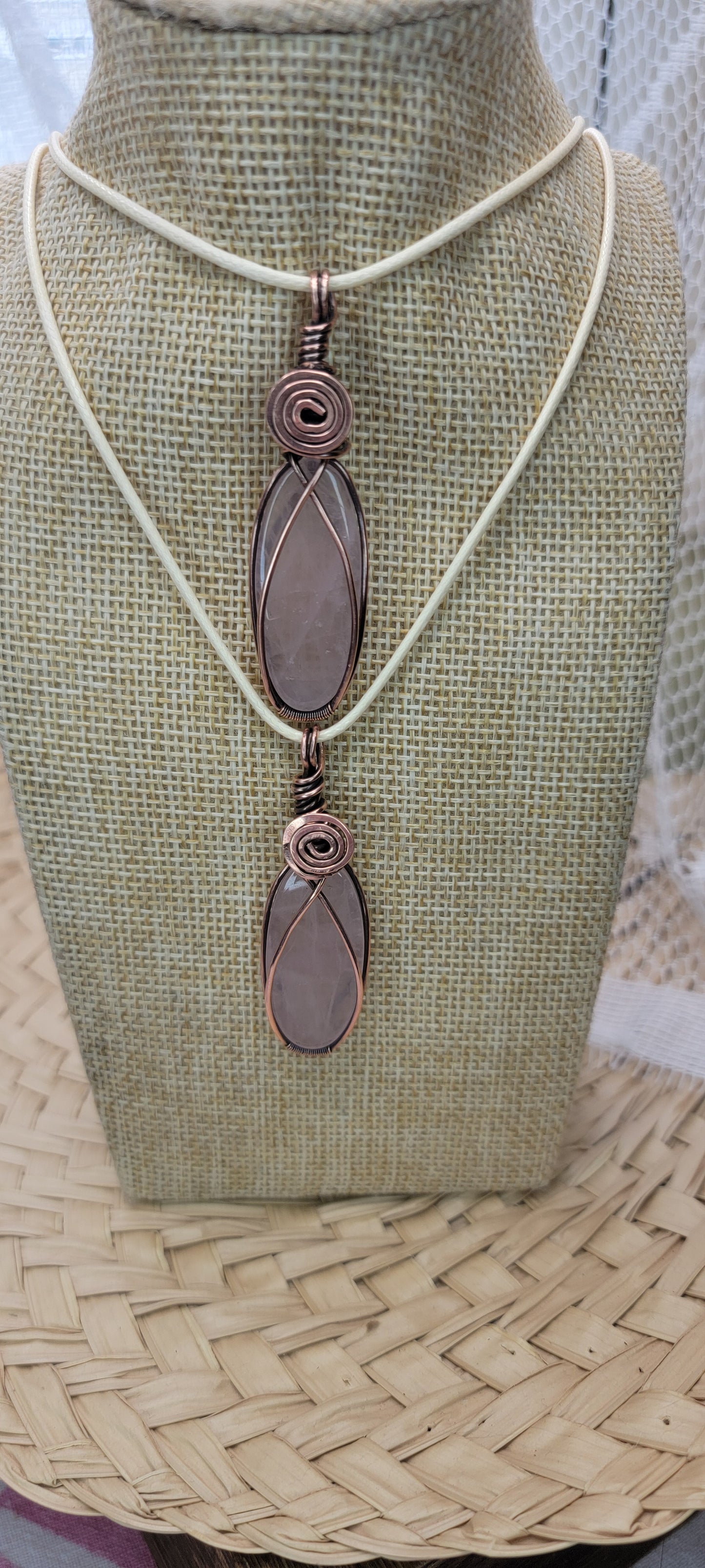 Rose Quartz Wrapped in Copper