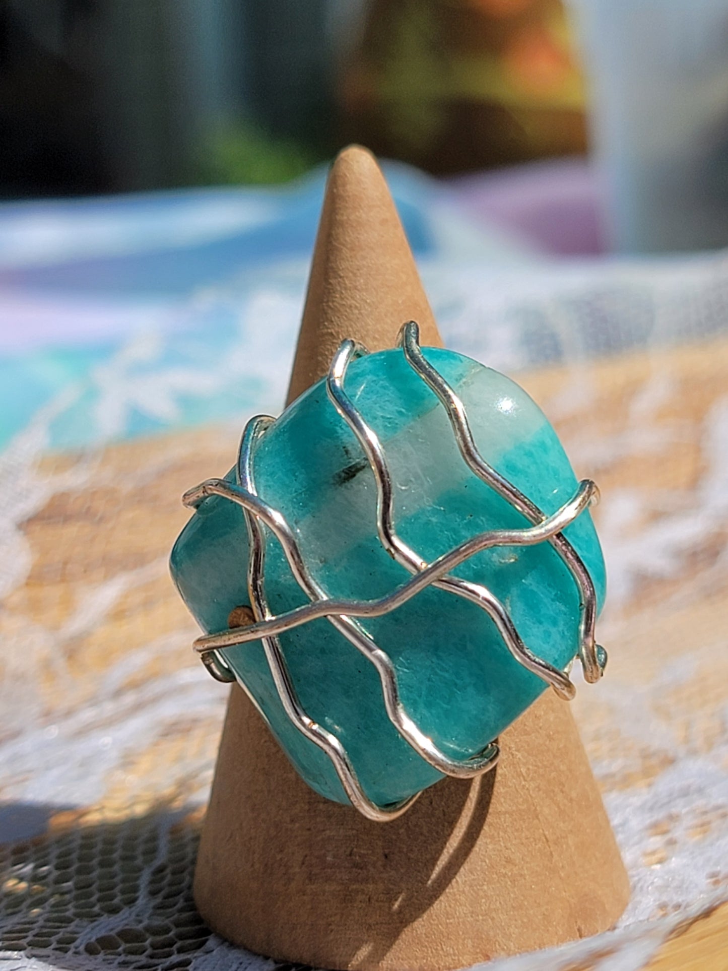 Amazonite Ring Size 8