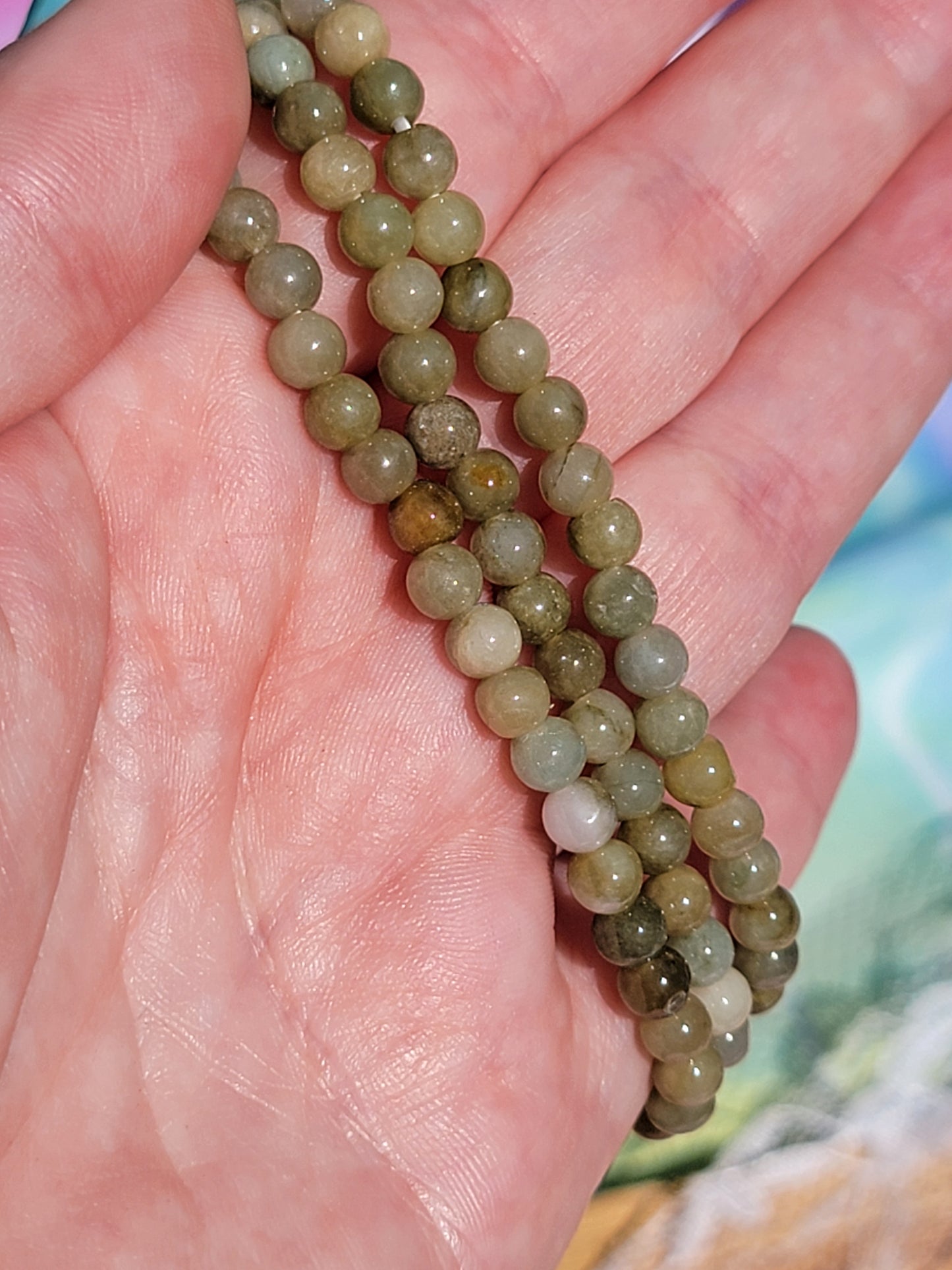 Green Jade Stretchy Bracelet