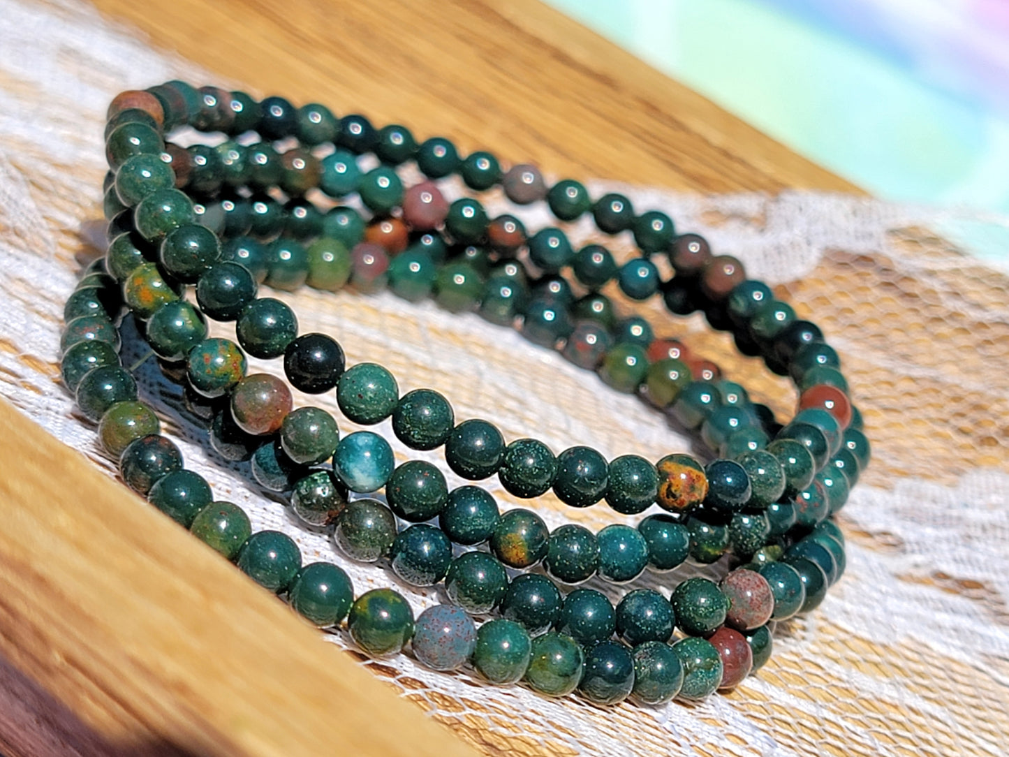 Blood Stone Stretchy Bracelet