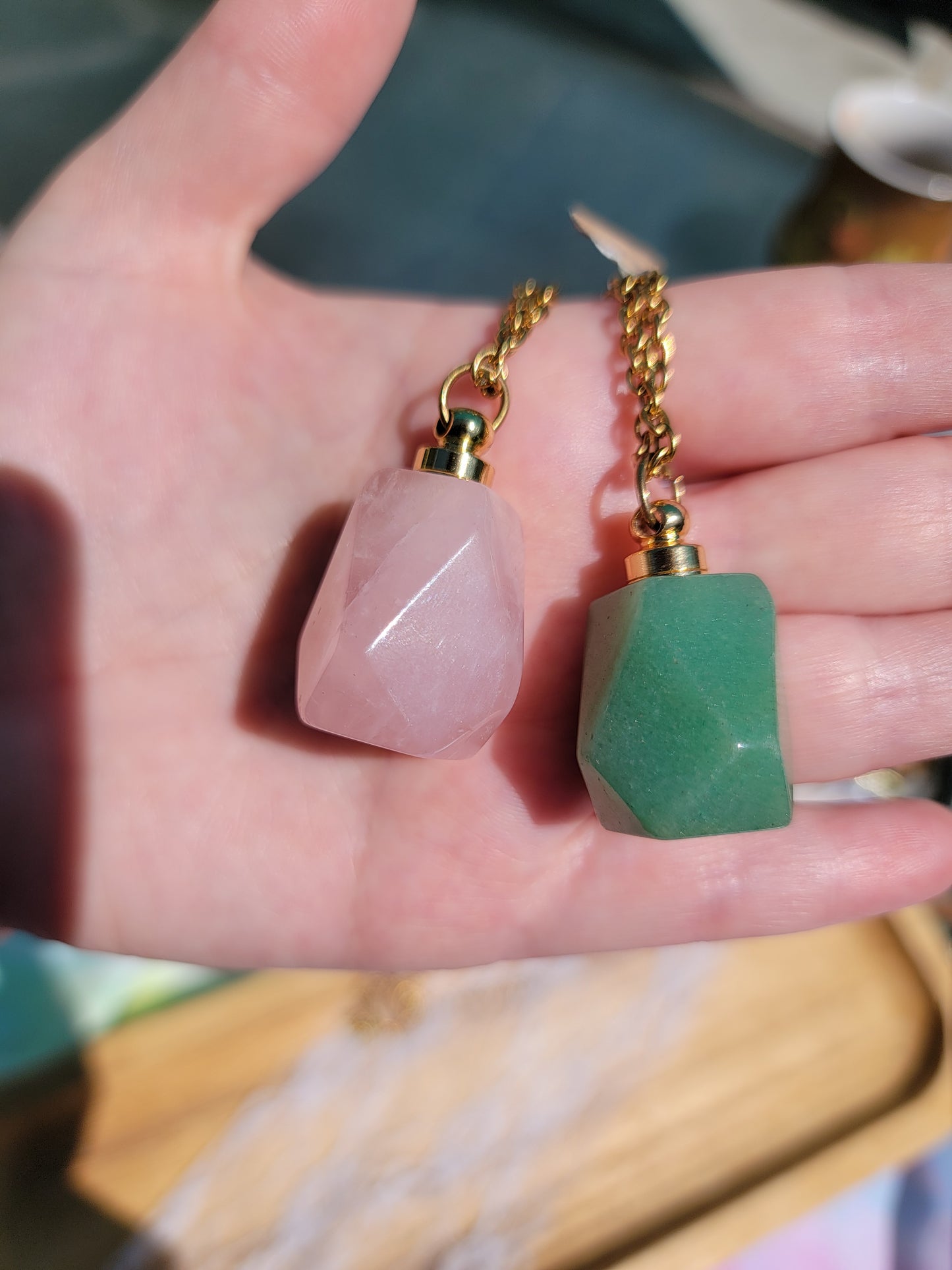 Gemstone Oily Bottle Pendants