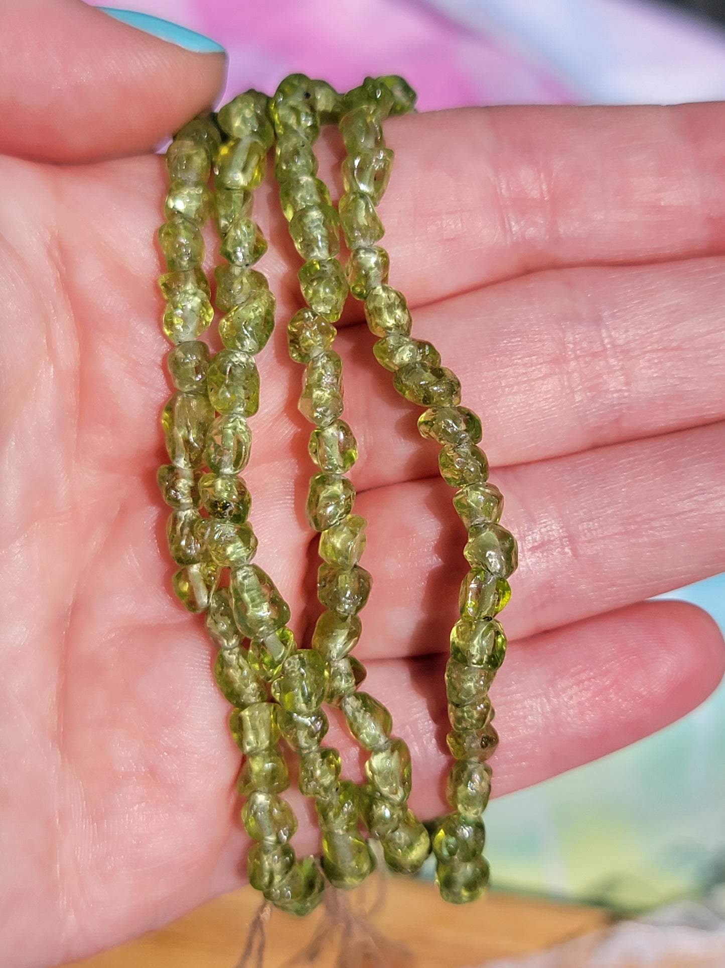 Peridot Chip Stretchy Bracelet