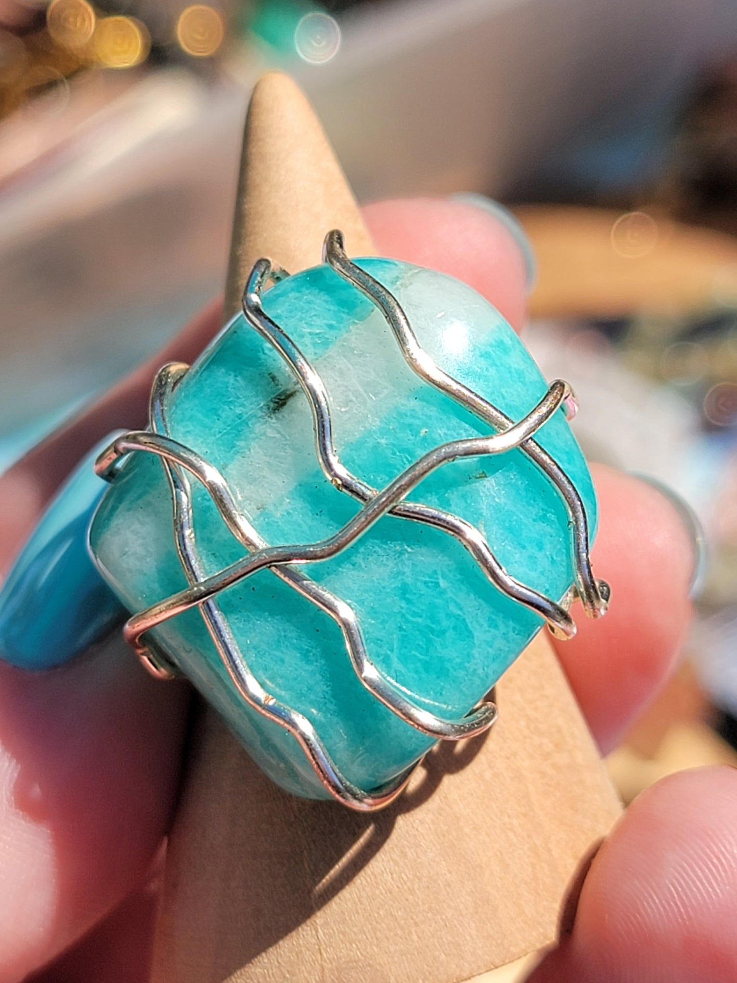 Amazonite Ring Size 8