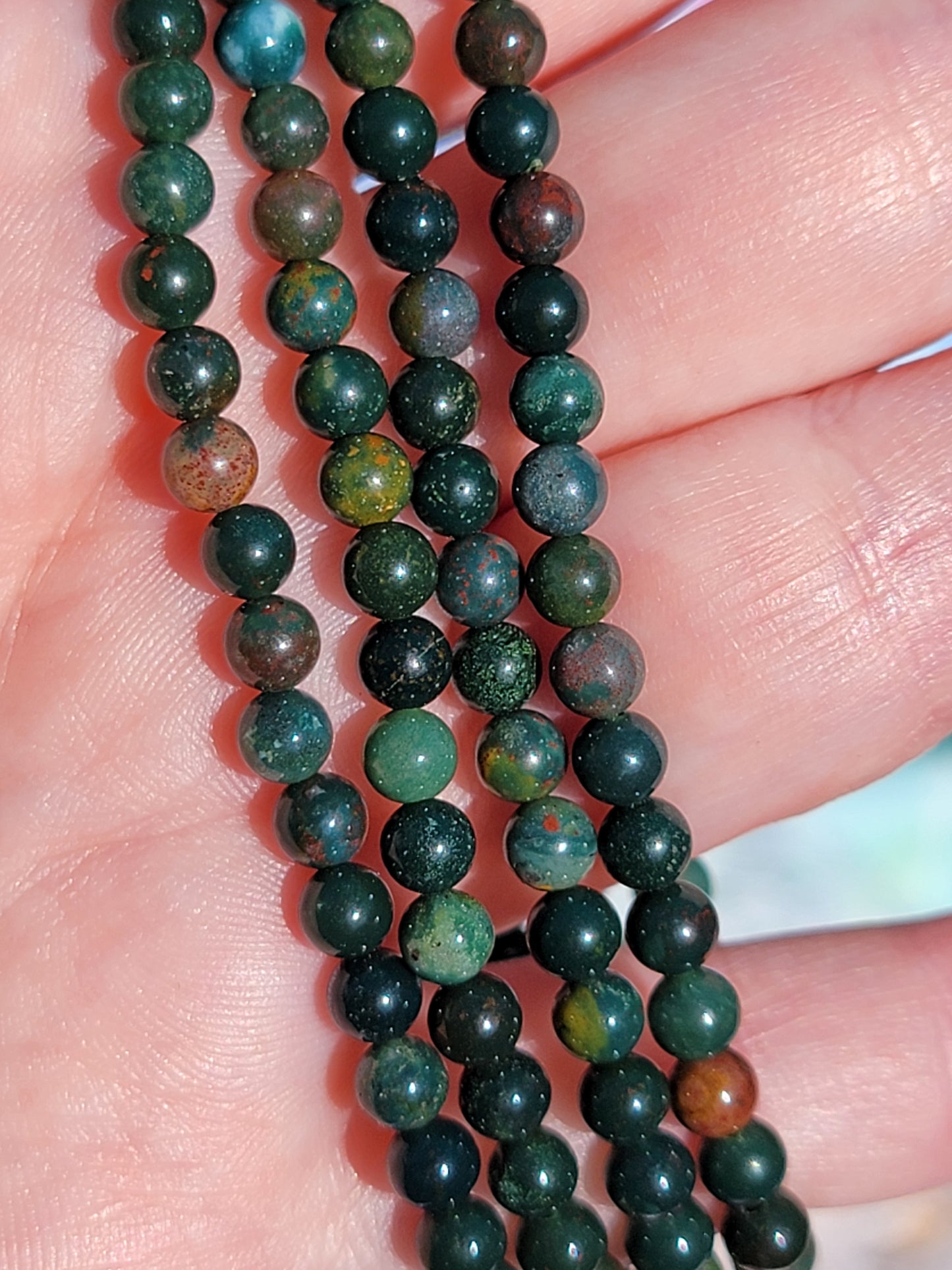 Blood Stone Stretchy Bracelet