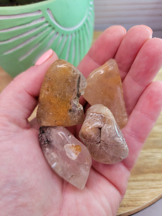 Rutilated Lemurian Tumbles