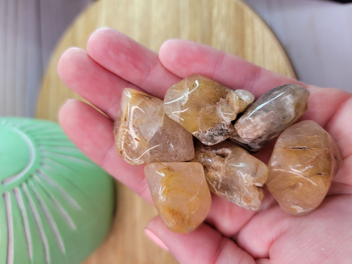 Rutilated Lemurian Tumbles