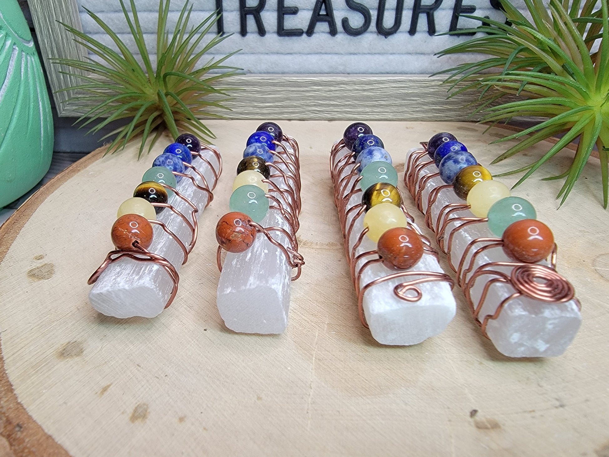 Chakra Selenite Wands Bayside Treasures