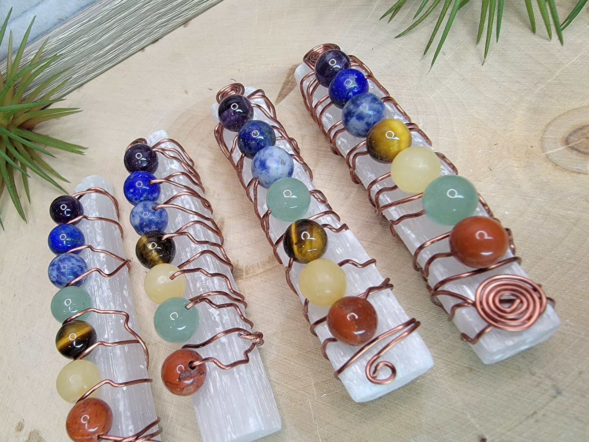 Chakra Selenite Wands Bayside Treasures