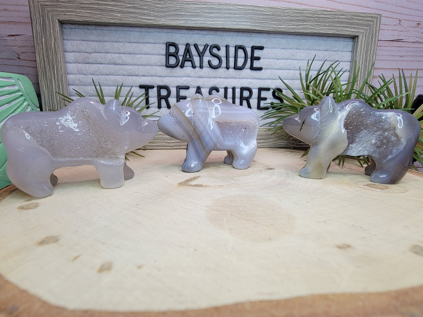 Druzy Agate Bear Bayside Treasures