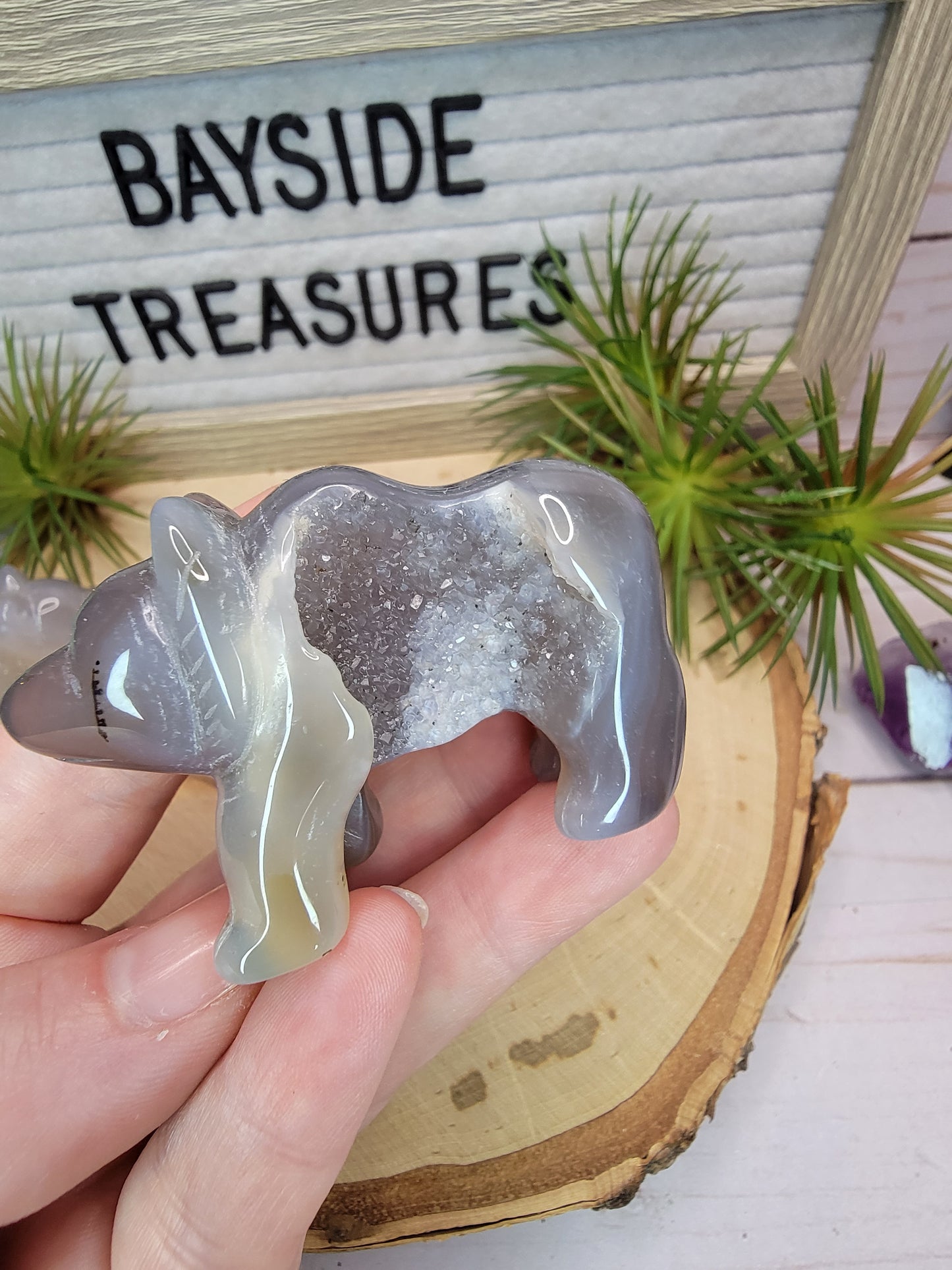 Druzy Agate Bear Bayside Treasures