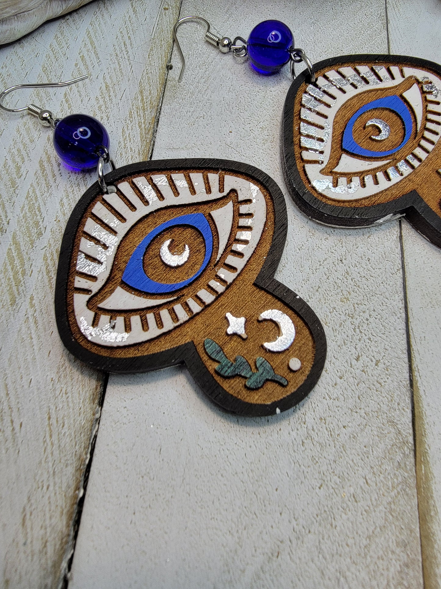 Mystical Evil Eye Mushroom Dangles Bayside Treasures