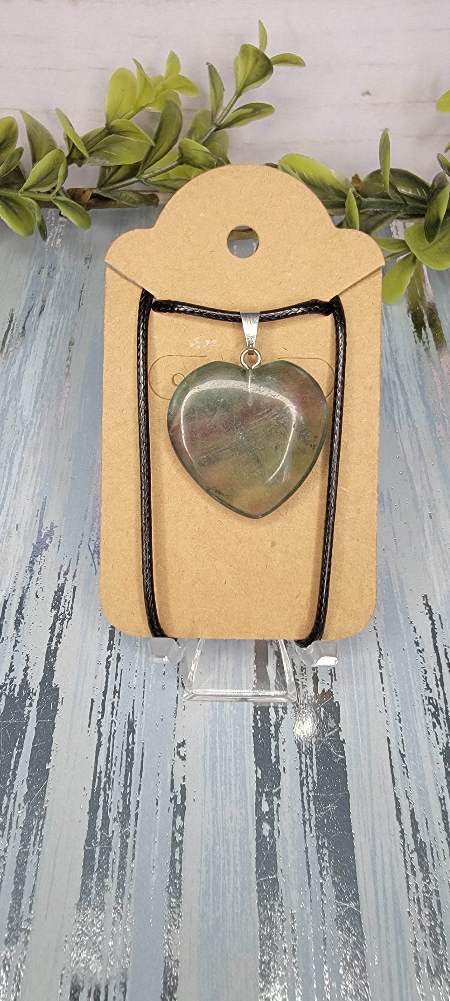 Rainbow Fluorite Heart Pendants Bayside Treasures