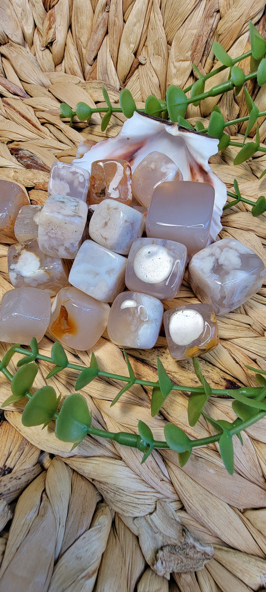 Flower Agate Cubes Bayside Treasures