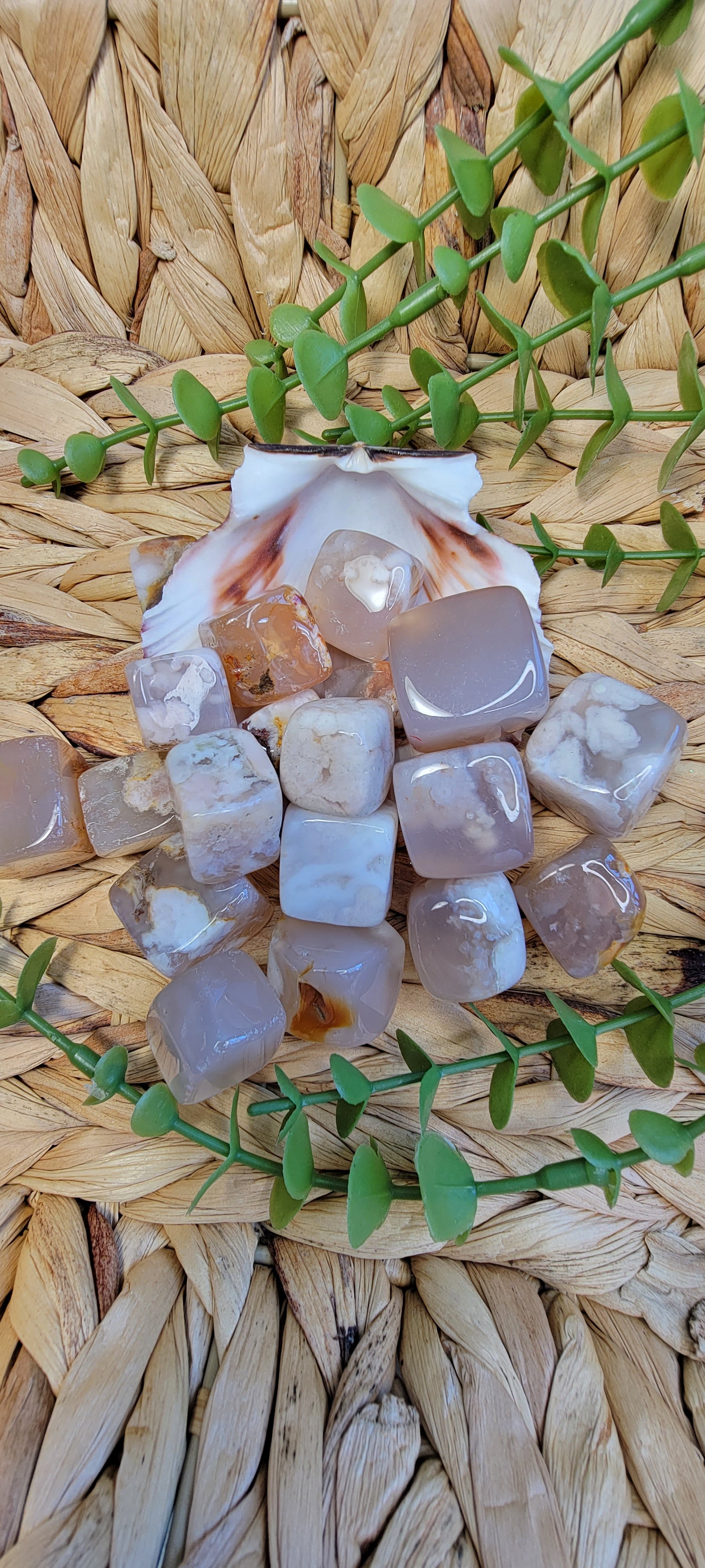 Flower Agate Cubes Bayside Treasures