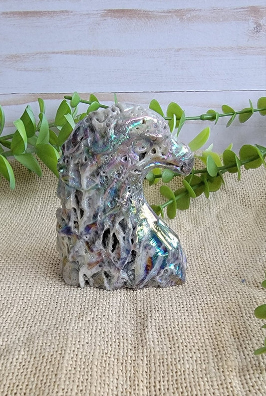 Aura Coated Quartz eagle carving Bayside Treasures