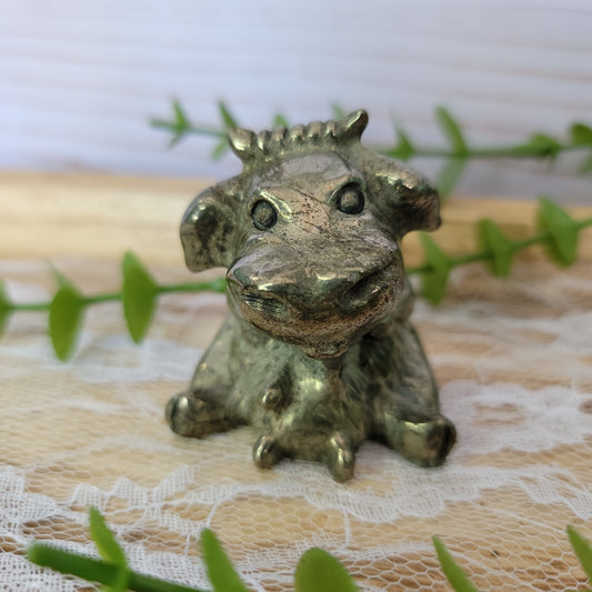 Pyrite Cow Carving