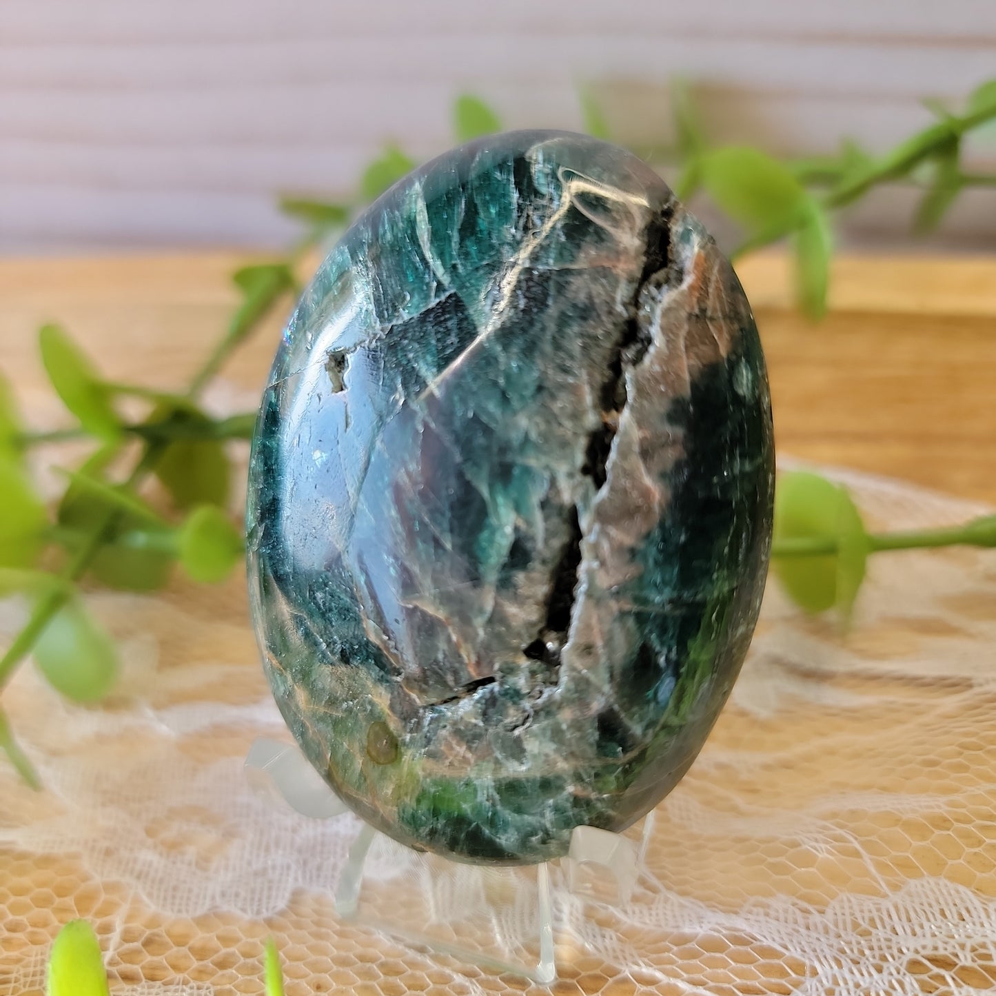 Blue Apatite Palm Stone w