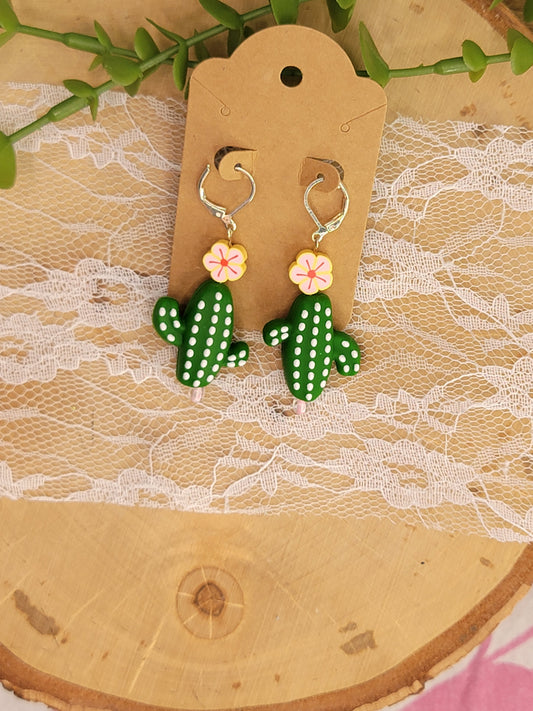 Peach Cactus Dangles