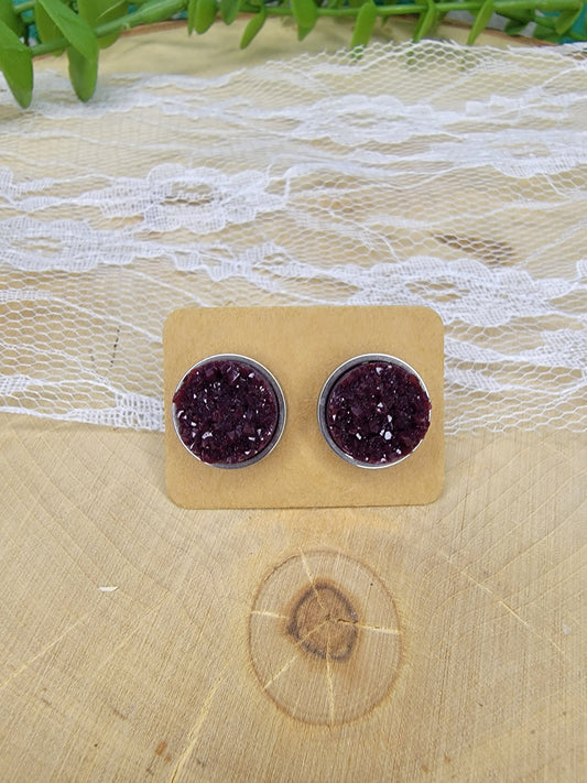 Brugadeny Faux Druzy Studs