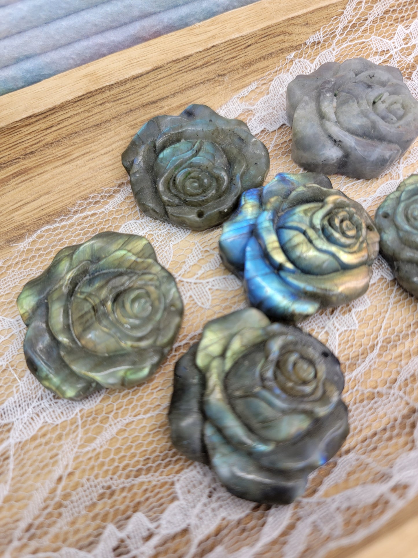 Labradorite Flower Carving