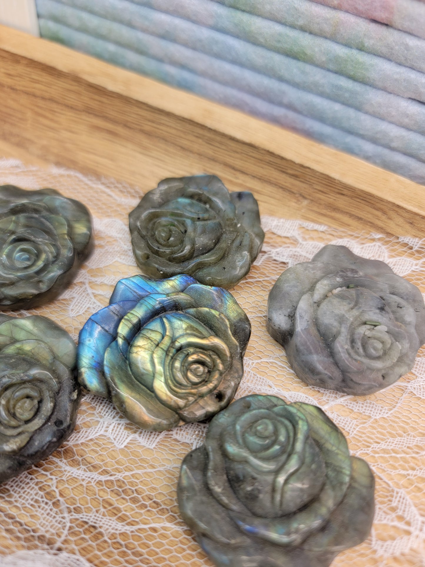 Labradorite Flower Carving