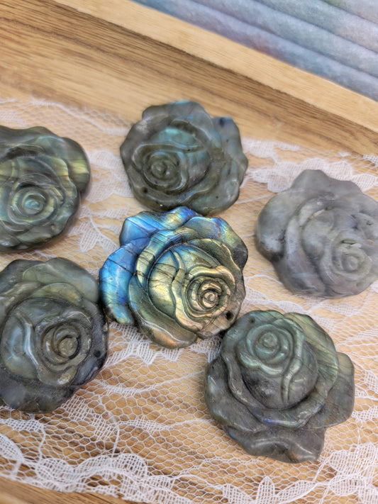 Labradorite Flower Carving