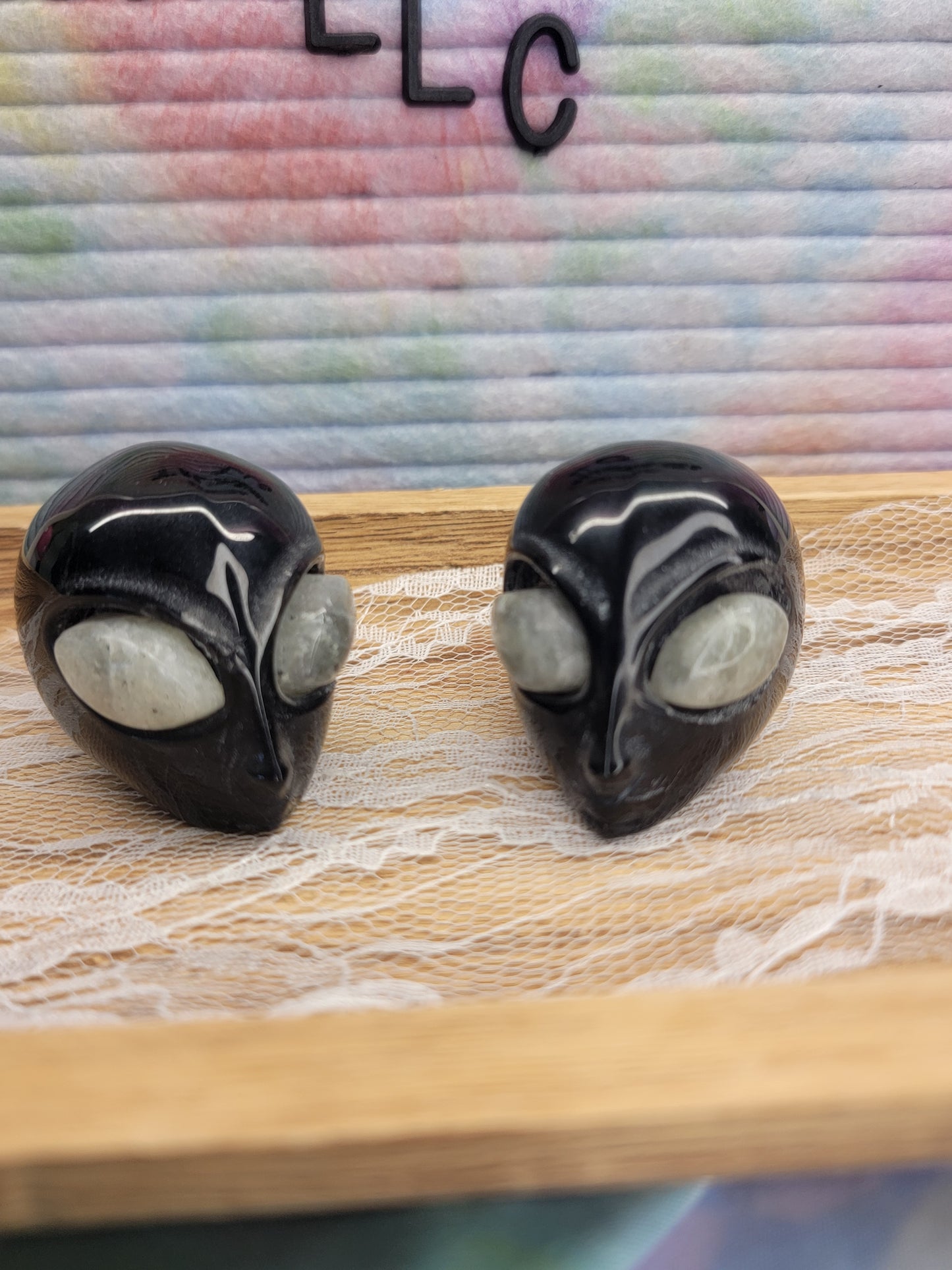 Black Obsidian with Labradorite Eyes