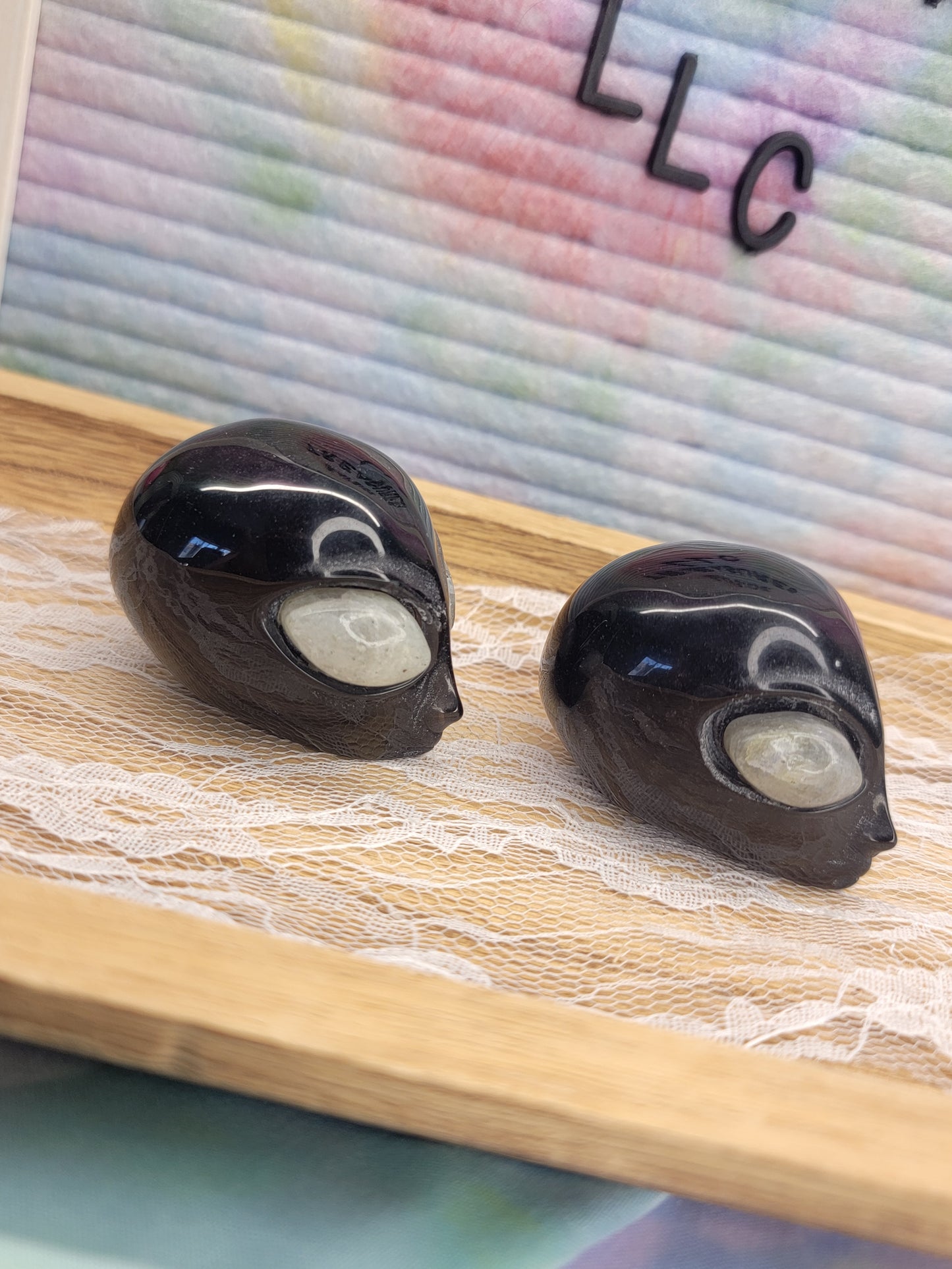 Black Obsidian with Labradorite Eyes