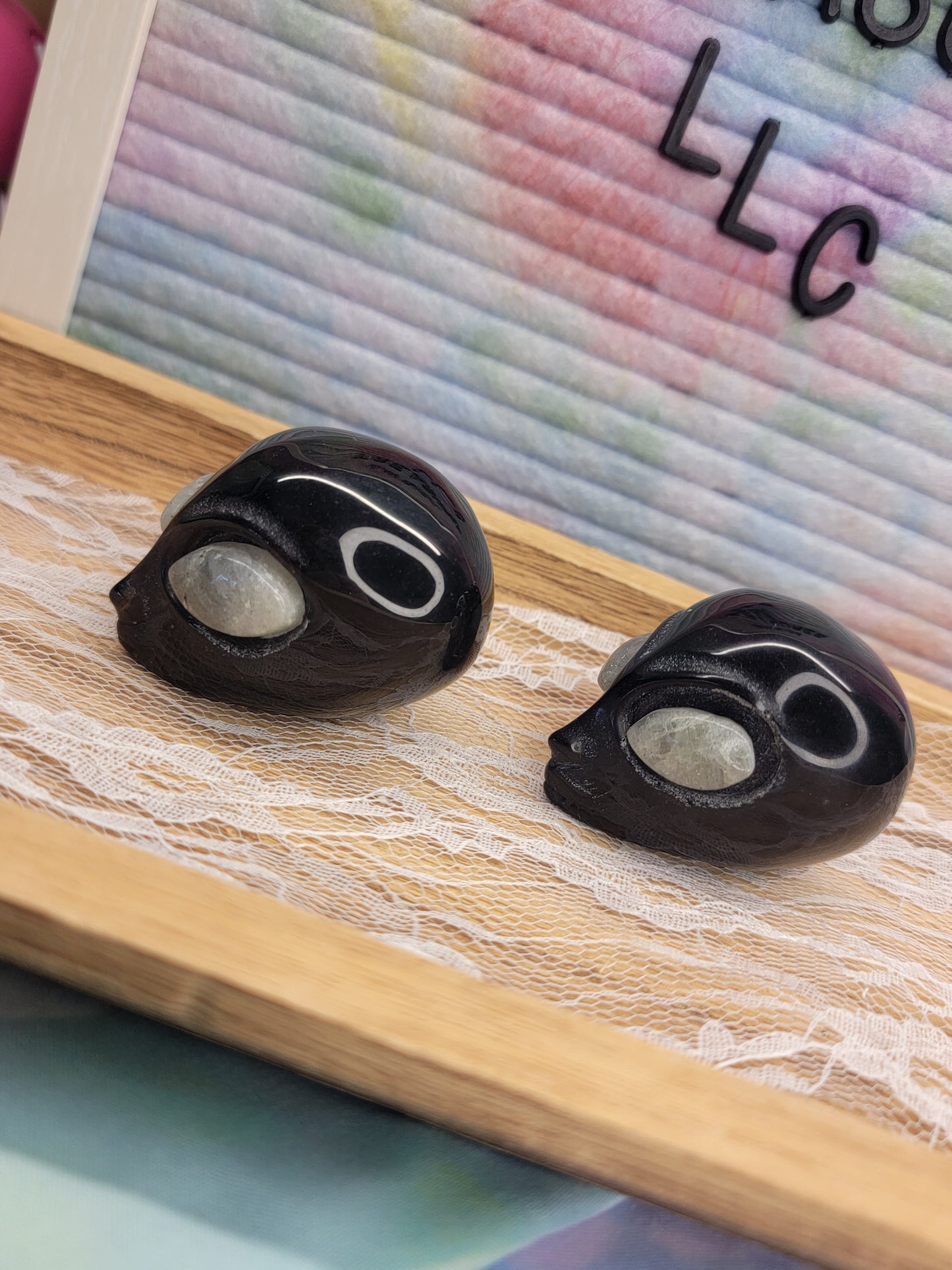 Black Obsidian with Labradorite Eyes