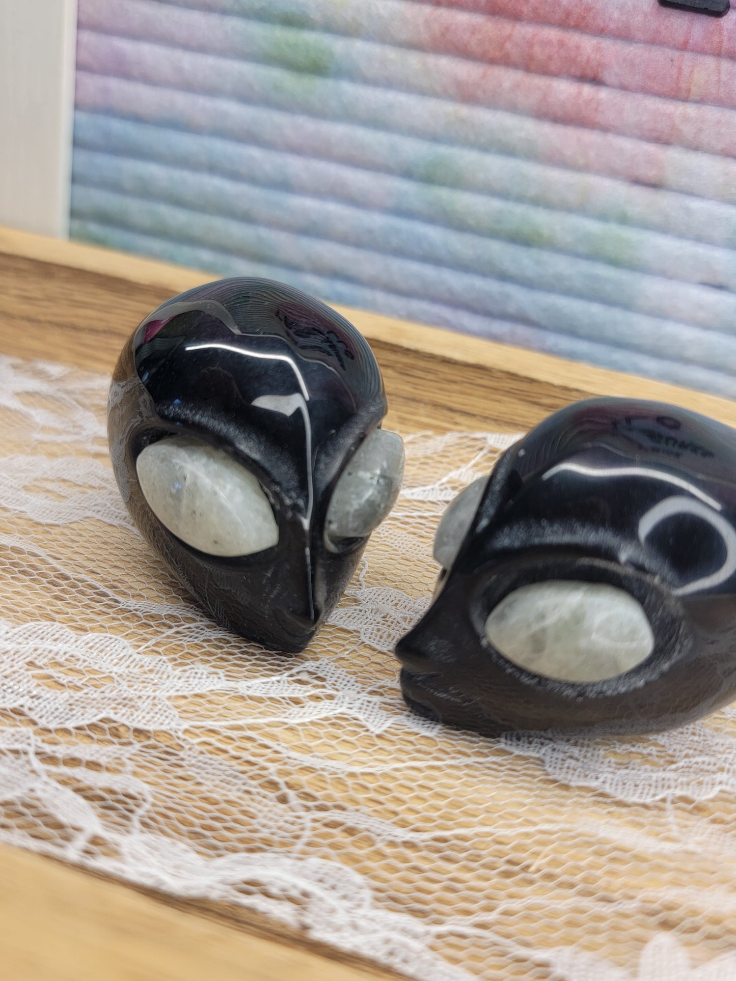 Black Obsidian with Labradorite Eyes